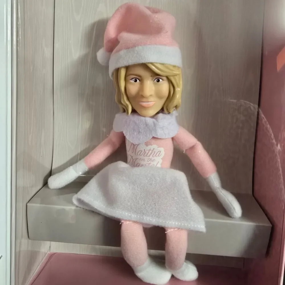 Martha Stewart Martha on The Mantel 10” Christmas Pink Plush Figurine, New